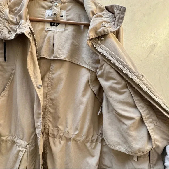 Alpha Tauri || Long Line Trench Coat Performance in Cream Large - Picture 9 of 10